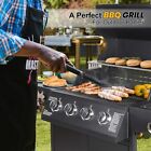Propane Gas Grill 4 Burners A Side Burner Steel Grill Cart Outdoor Cooking Bbq