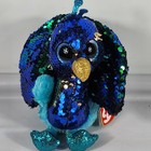 Ty Flippables Tyson Peacock Beanie Boo Color Changing Sequin Plush  6 Inch 