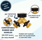 Morvat Heavy Duty Brass   Rubber 2 Way Garden Hose Y Splitter  4 Pack