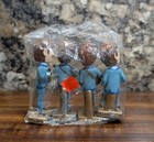 New Vintage The Beatles 4-inch Cake Toppers Bobble Head Set 1964 Sealed Bag