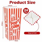 24 Pack Popcorn Boxes Paper Containers 7 9 Inch Red White Party Movie Night