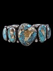 Vintage Navajo Turquoise Sterling Silver Cuff Bracelet Size 7  Unique Designs