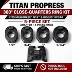 Titan 360   Propress Ring Set 1 2 -1-1 4  Milwaukee M18 Ridgid Rp340free M12 Jaw