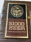 Vintage Miller  1000 Beer Advertising Bar Sign Plastic
