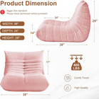 Cozy Oversized Pink Bean Bag Chair With Lumbar Pillow For Ultimate Comfort
