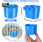 60 Pcs Cage Cups Chicken Feeder Birds Hanging Feeders Seed Bowl 8 Oz Plastic 