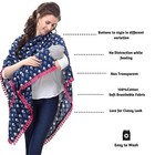 Breastfeeding Multi Use Poncho Style Scarf With Buttons  Blue  nursing Cover  