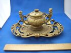 Antique French    Bronze Art Nouveau  Desk Inkwell-pottery Liner-nr 