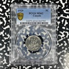 1929 Canada 5 Cents Pcgs Ms62 Lot g1200 Nice Unc 