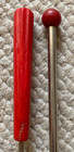 Lot Of 2 Vintage Bakelite Iced Tea Cocktail Bar Stirring Spoons cherry Red Knob 