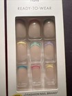 2x kiss Design Ready To Wear Glue Nails  Short pastel Love new  Square round