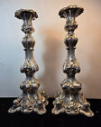 Pr Of Ornate 13 In Silver Russian Candlesticks  19th Century
