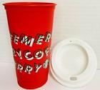 New Starbucks 2019 Red Reusable Hot Cup Grande 16 Oz Plastic Coffee Holiday Xmas