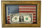 Rare Pattern Circa 1896 Antique 45 Star American Parade Flag Folk Art