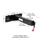 Titan Attachments Skid Steer Adjustable Jib Crane With 3 Ton Hook