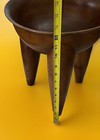 Vintage Large Wood Bowl Stands On Three Legs 12    Tall Asian 