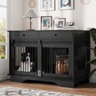 Drawers 2 Storage 47in Large Removable Divider Dog Furniture Crate Kennel Cage