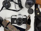 Pentax Honeywell Spotmatic Slr Camera Extra Lenses  Leather Bag  Tripod   Strap