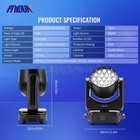 Paidun 19x20w Led Rgbw Moving Head Light Beam Wash Zoom Lighting Dj Disco Party