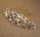 Gold Tone Hair Comb Bridal Wedding Crystal Rhinestone Hair Accessories Ha6143052