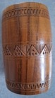 Austrian Kerbschnitt Folk Art Carved Wood Needle Case Treen Barrel Vintage