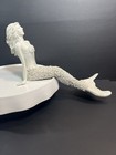 Reclining Mermaid Shelf Sitter Figurine Ivory Resin Coastal Beach Decor 15   