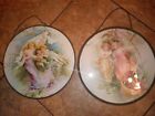 2 Antique Victorian Chimney Flue Covers  Vintage 3 Little Fairies  Woman   Girls
