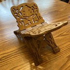 Vintage Wood Leaf Book Holder Folding Bible Cookbook Stand Hand Carved