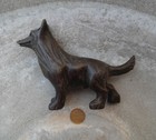 Antique Carved Wood Figurine Belgian Shepherd Dog