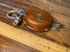 Vintage Refinished Merriman Wood Single Becket Block 1 3 4  Sheave 3 8  Line