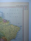 1957 Antique South America Atlas Map Vintage Encyclopedia Britannica World Atlas