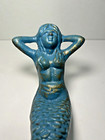Vintage Cast Iron Sitting Mermaid Figurine Shelf Sitter 10  Shelf Decor