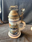 Antique German Regimental Porcelain Beer Steins W lithophane    war Steins      Coin