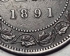 Canada  Large Cent  1891  Small Date Small Leaves  Very Fine  Scarce Date