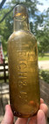 Nice Apricot Yellow Colored Globe Soda Bottle Leigh   Co Salford 1880 s Era L  k