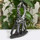 Natural Hand-carved Giraffe Serpentine Gemstone Figurine Crystal Animal Statue F