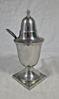Vtg Stieff Pewter Williamsburg Restoration Hinged Lid Mustard Pot Cw17   Spoon