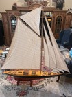 Large Vintage Sailboat W 5 Sails 57x59