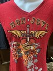 Bon Jovi Concert T-shirt Top Tour 2013 Women Size M Red