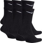 Nike Everyday Cushion Crew Socks Black 6 Pack Mens Size 8-12 New Sx7666-010