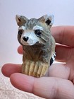 Vintage Raccoon Mini Wooden Raccoon 2  Super Cute