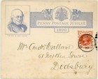 1890 Penny Post Jubilee Illustrated Card Commercially Used Manchester On 1st Day