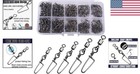 Stainless Steel Fishing Snap Swivels - 150pcs With Quick Lock   5 Sizes