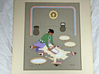 Original 1960 Harrison Begay Painting Titled  corn Grinder 