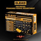 260 Pcs Peg Board Kit Assortment Accessories Tool Metal Hook Pegboard Organizer