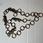 Vintage 49    Metal Gold Tone Panther Leopard Cheetah Safari Chain Link Belt Os