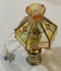 Vintage 1 12 Miniature Dollhouse Tiffany Style Table Lamp  Metal Base Electric