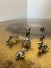 Lot Of 10 Vintage Style Mini Brass Animal Figurines Eagle Bull Frog Fox   More