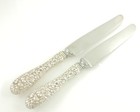 Vintage Stieff Sterling Silver Rose Repousse Lot Of 2 French Knife 8 7 8 
