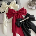 8pcs Long Tail Hair Bow Clips     Vintage Style Ribbon Hair Accessories For Women
